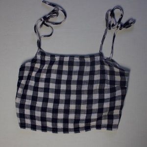 Plaid tie strap tanktop
